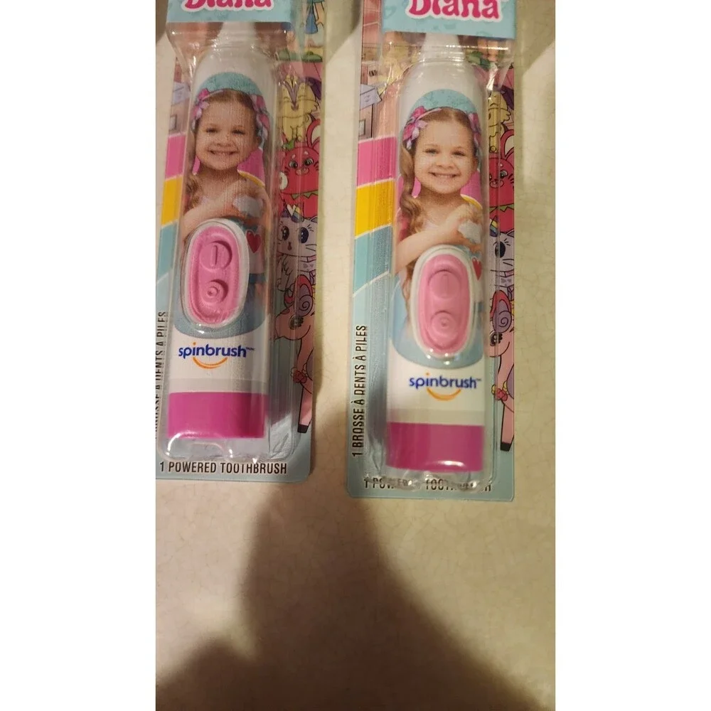 LOT OF 3 SPINBRUSH Love, Diana Soft Battery-Powered Electric Toothbrush Kids New
